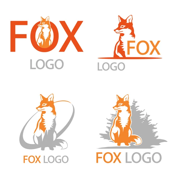 Conjunto de logotipo da raposa — Vetor de Stock
