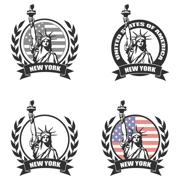 Set of the Statue of Liberty — Stock Vector