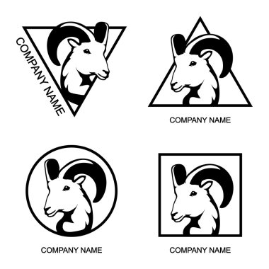 Set of Ram logos clipart