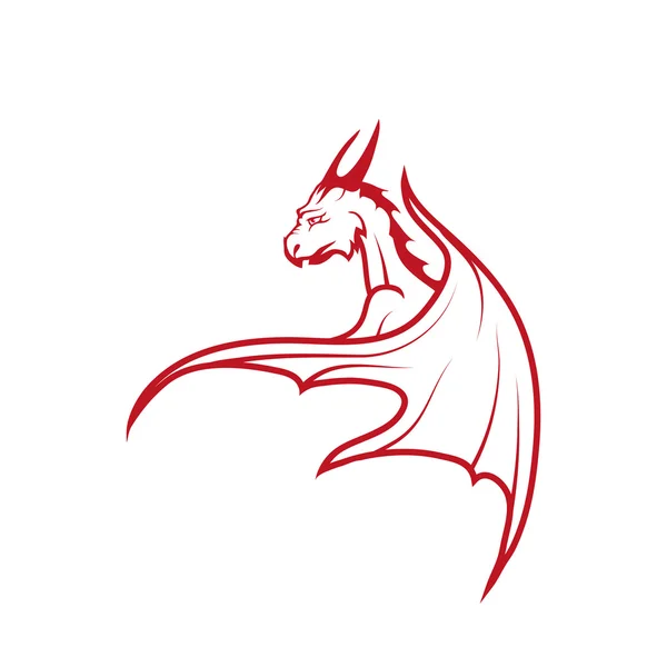 Logo dragón rojo — Archivo Imágenes Vectoriales
