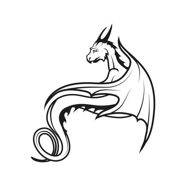 Logo Dragones negros — Archivo Imágenes Vectoriales