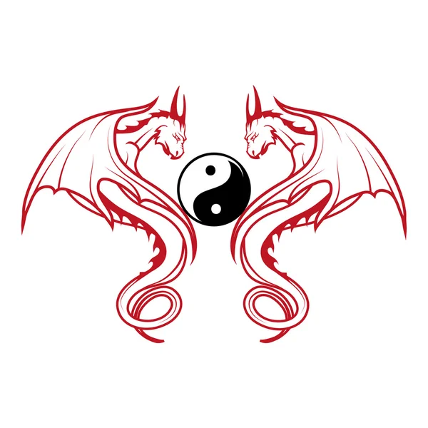 Red dragons logo — Stockvector