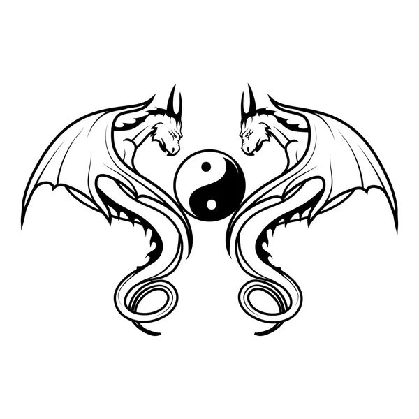Zwarte Draken logo — Stockvector