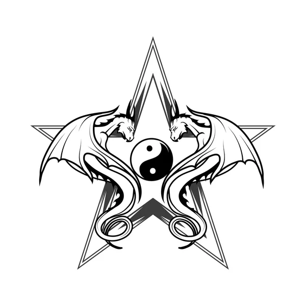 Zwarte Draken logo — Stockvector