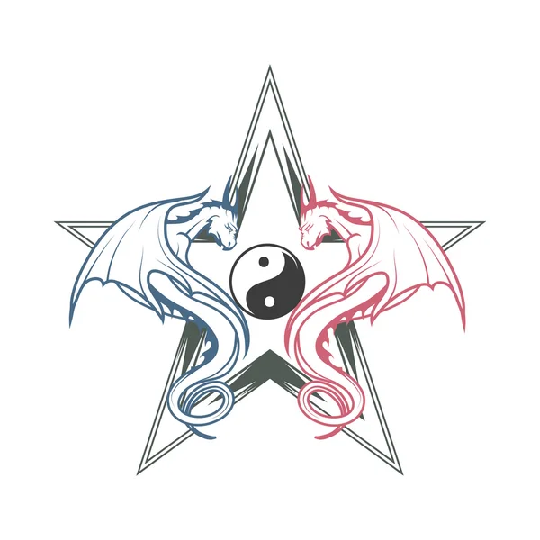 Draken logo pictogram — Stockvector