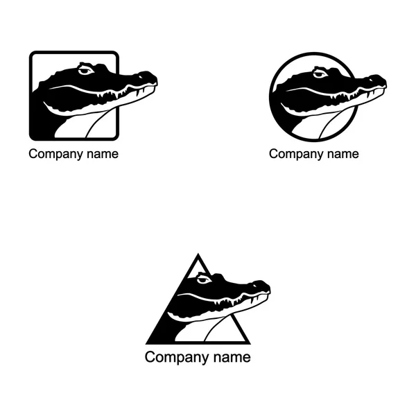 Conjunto de logotipos de crocodilo — Vetor de Stock