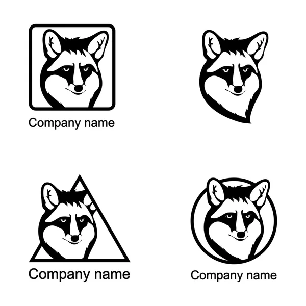 여우 로고의 설정 — 스톡 벡터