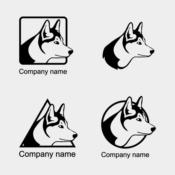 Conjunto de logotipos de lobo — Vetor de Stock