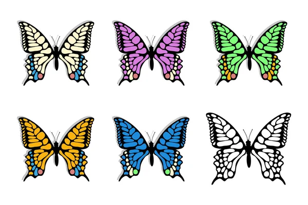 Set di loghi farfalle — Vettoriale Stock