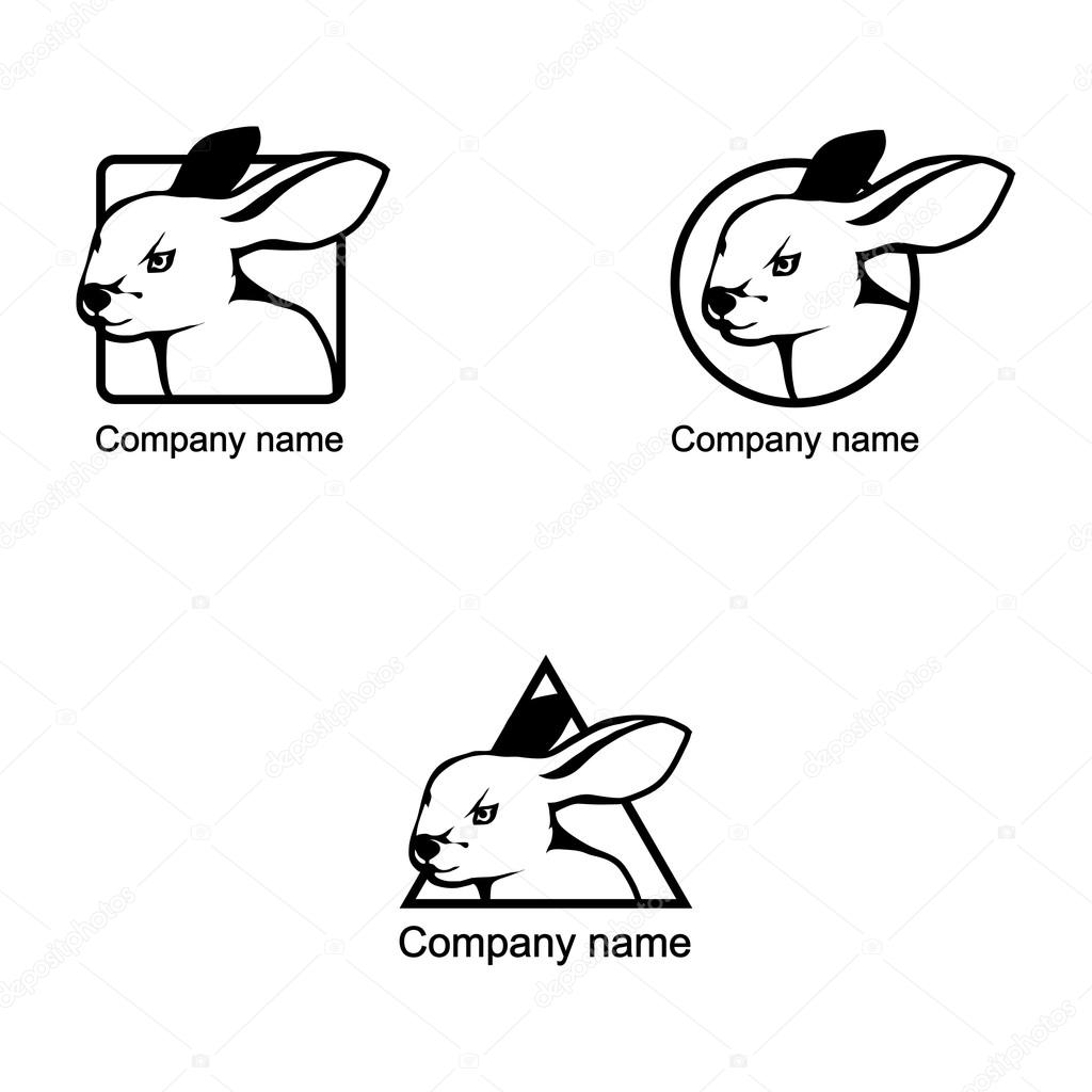 Set of Rabbit logos on white background. Vector illustration