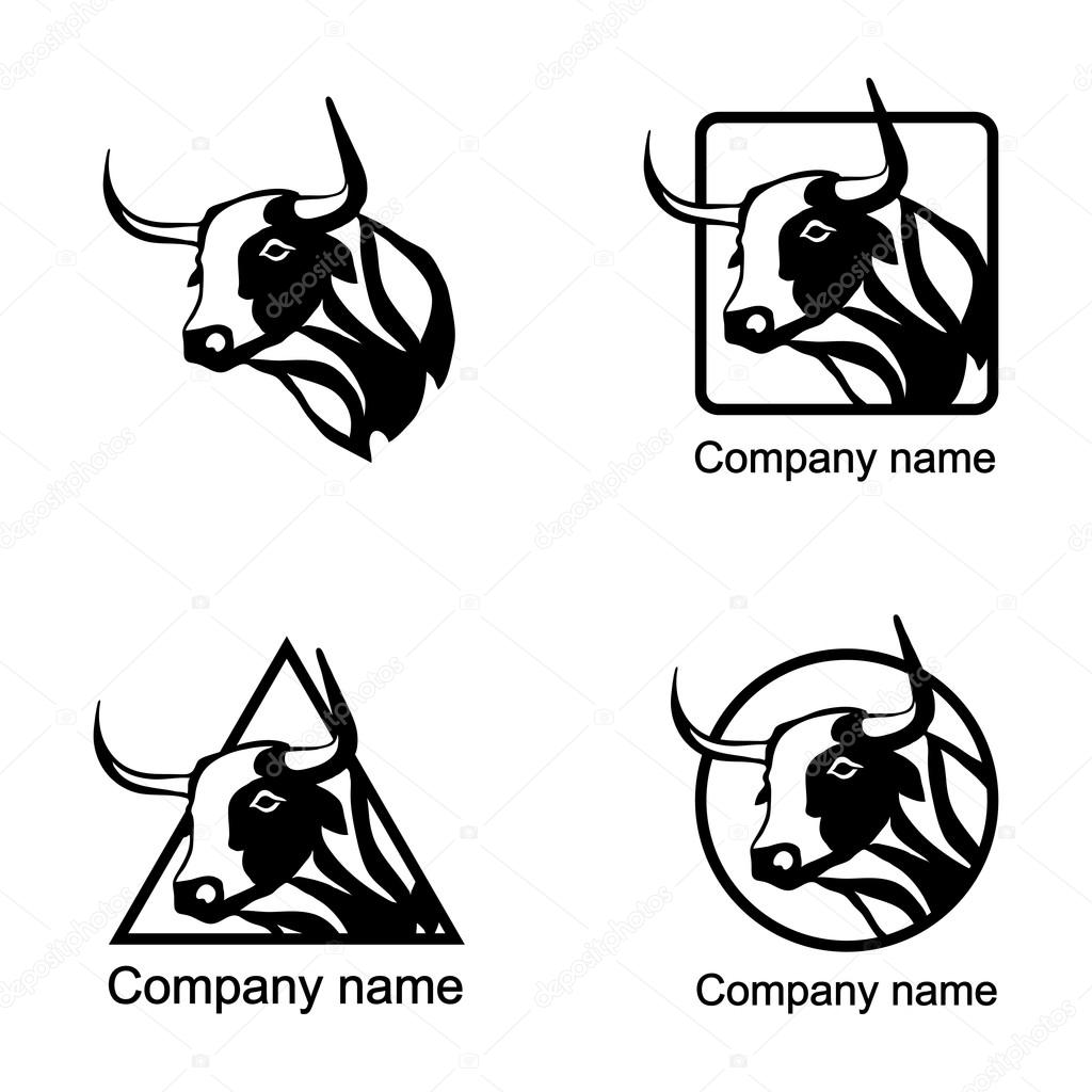 Set of Cow logos on white background. Vector illustration