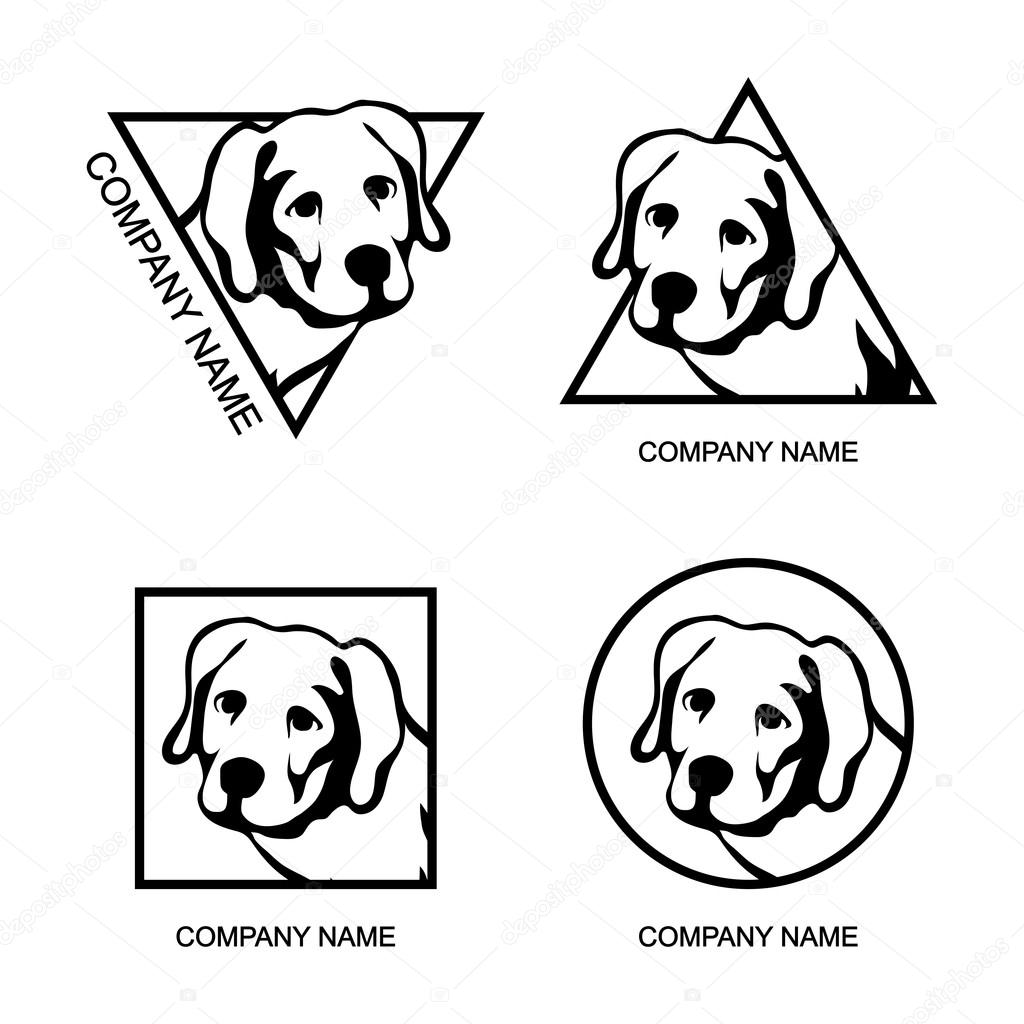Set of Dog logos on white background. Vector illustration