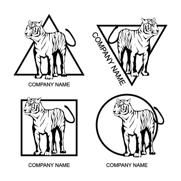 Conjunto de logotipo de tigre — Archivo Imágenes Vectoriales