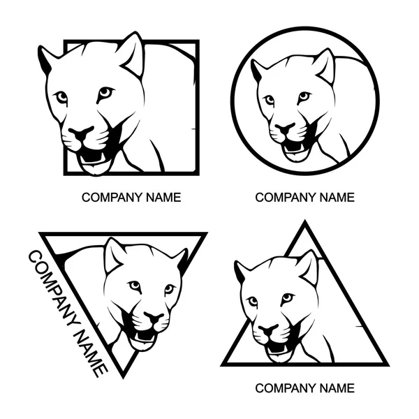 Conjunto de logo Panther — Archivo Imágenes Vectoriales