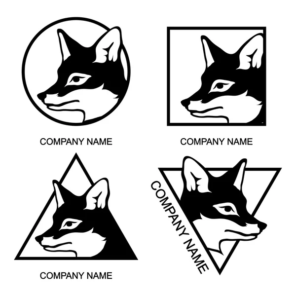 Zestaw z fox logo — Wektor stockowy