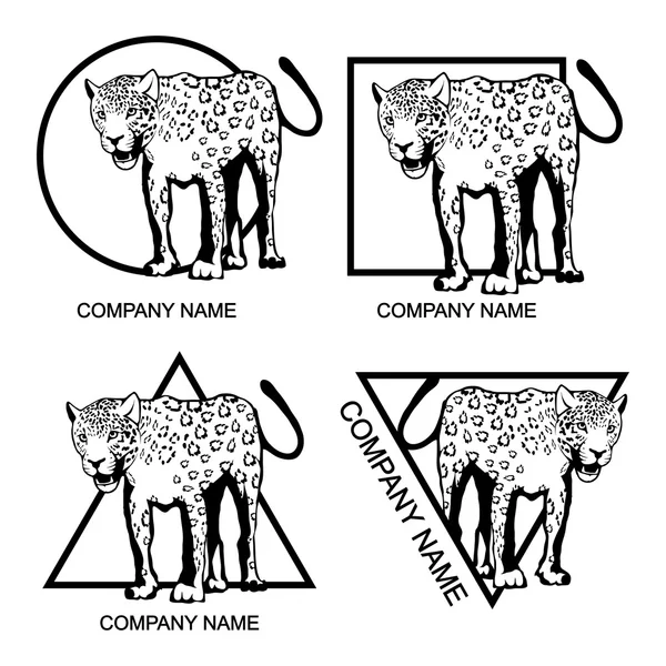 Conjunto de logotipo de Leopard — Archivo Imágenes Vectoriales