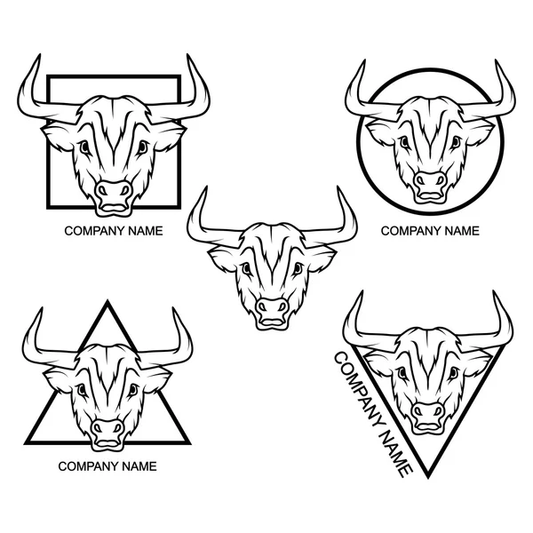 Set van Bull logo — Stockvector