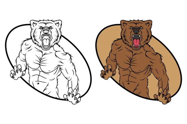Set di logo Bear — Vettoriale Stock