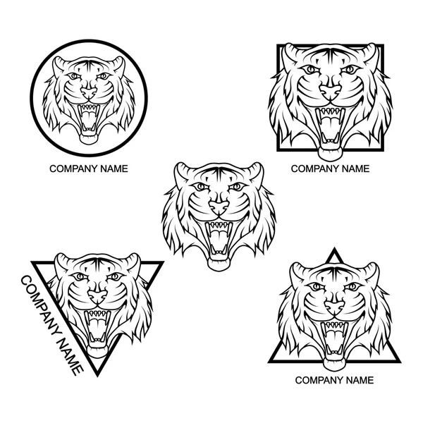 Conjunto de logotipo de tigre — Archivo Imágenes Vectoriales