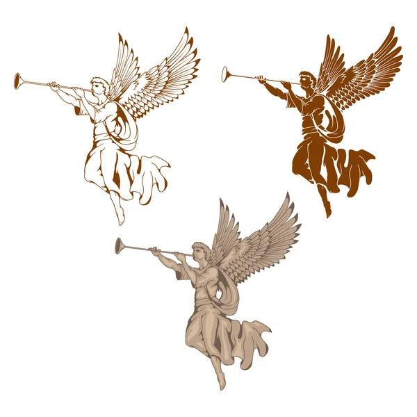 Set de înger cu trompetă — Vector de stoc