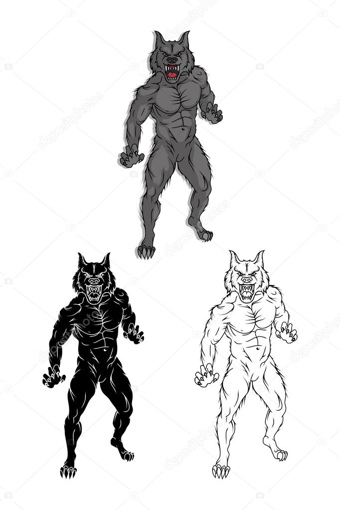 Set of Wolf vector logo