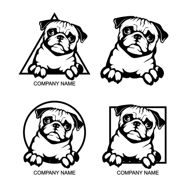 Mops pes logo — Stockový vektor