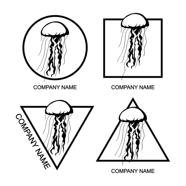 Conjunto de logotipo de medusas — Archivo Imágenes Vectoriales