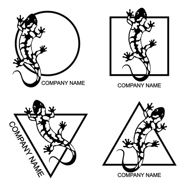 Set dari logo kadal - Stok Vektor
