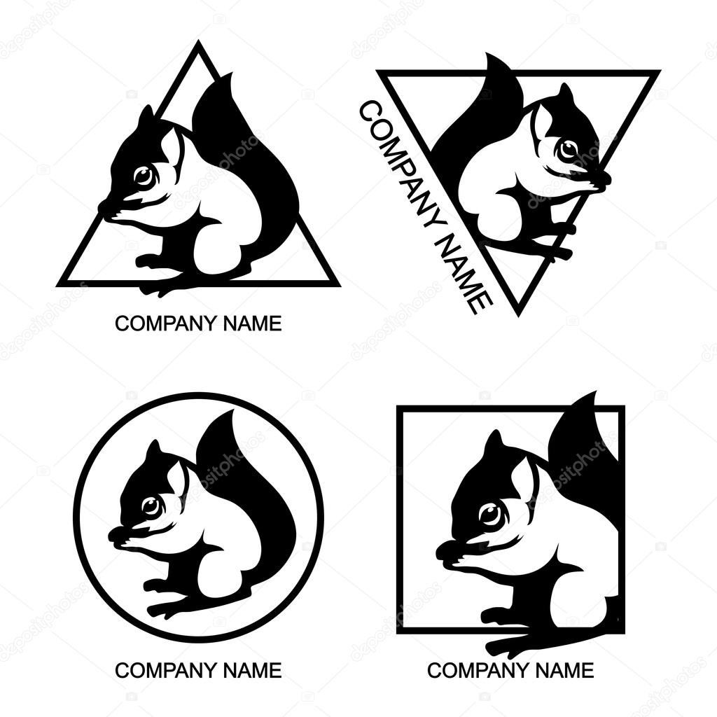 Set of chipmunk logo or Corporate identity template