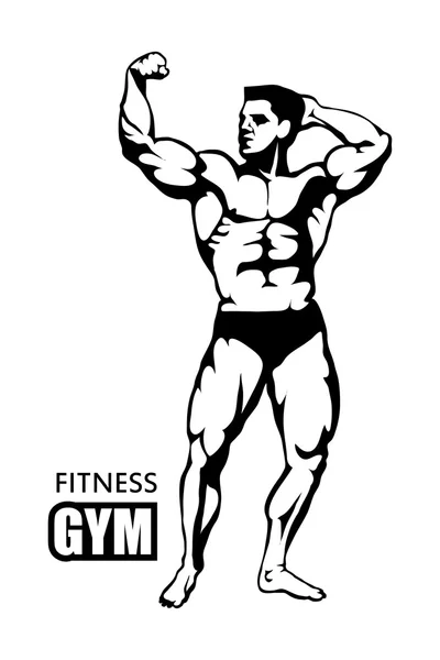 Bodybuilder Fitness logo — Stockvector