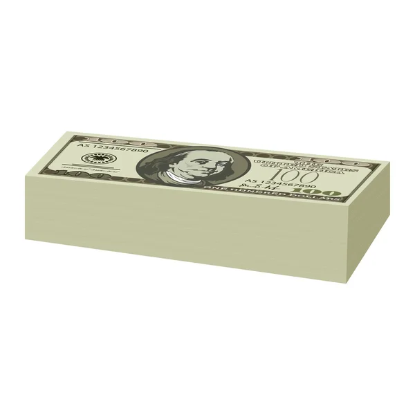 Billetes de cien dólares — Vector de stock
