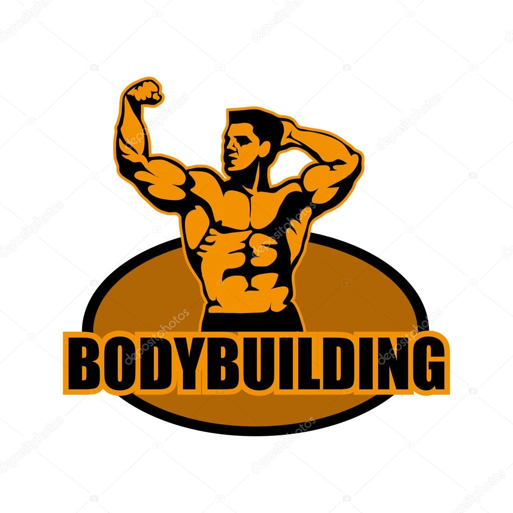 Bodybuilder Fitness logo. Vector illustration
