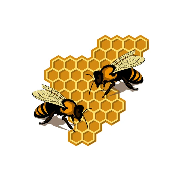 Méh logó illusztráció — Stock Vector
