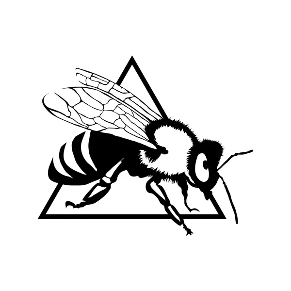 Bee logotyp illustration — Stock vektor