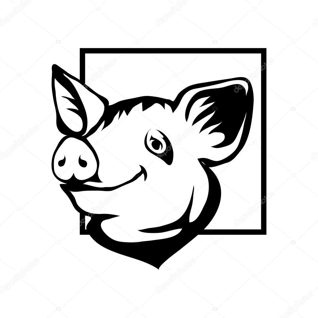 Pig logo vector illustration