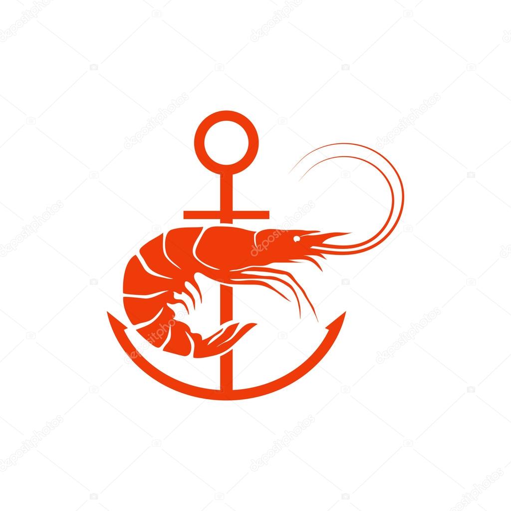 Brine shrimp logo vector illustration