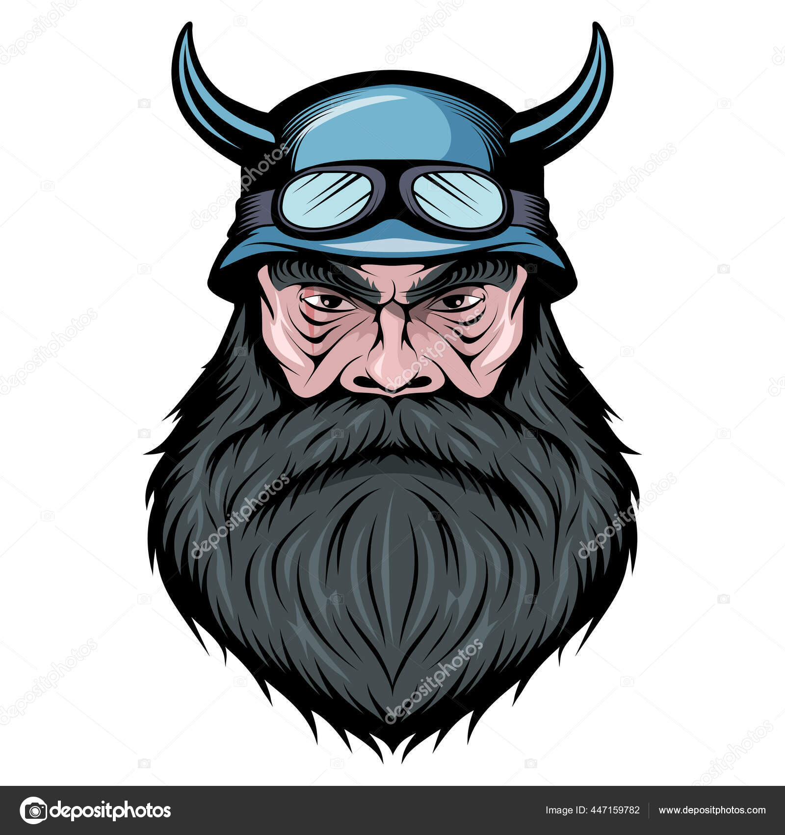 Bearded men face hipster character Royalty Free Vector Image