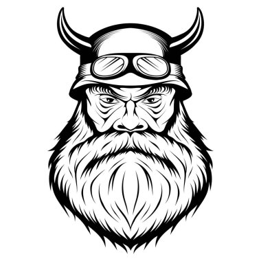  Motorcu. Karakter. Kel adam. Erkek yüzü. Hippi. Yara izi olan kişi. Sakallı adam. Erkek kafası. Kötü adam. Tasarlanacak vektör grafikleri