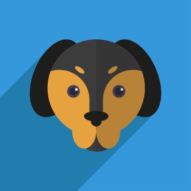 Uzun bir gölge ile şirin köpek