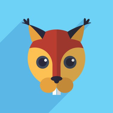 Uzun bir gölge ile sincap