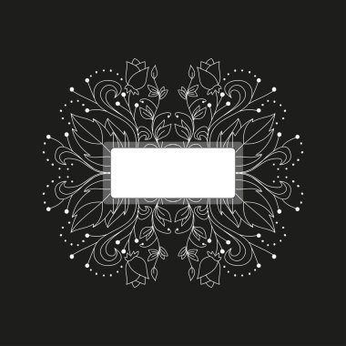 Siyah bir arka plan gri basit çiçek