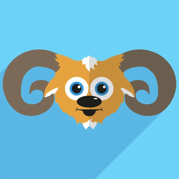 Ram con una larga sombra — Vector de stock