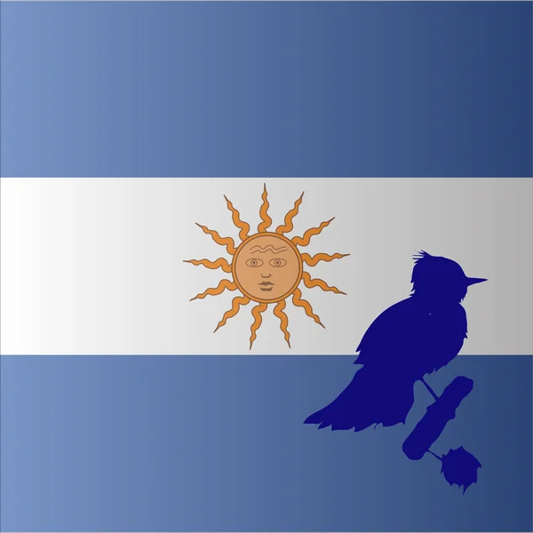 Bandera de país con símbolo. Argentina — Archivo Imágenes Vectoriales