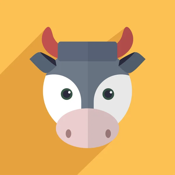 Söta ko med en lång skugga — Stock vektor