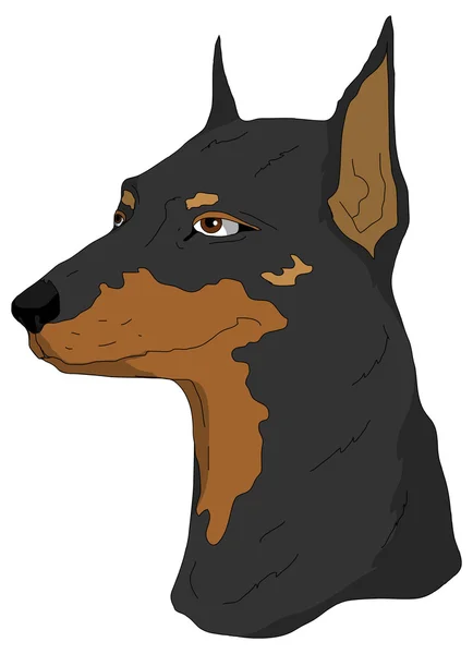 Perro negro aislado — Vector de stock