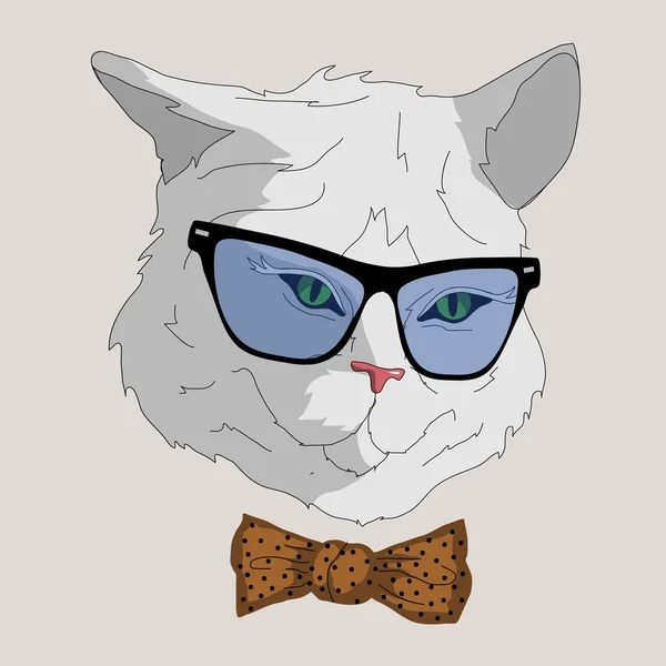 Hipster katt i solglasögon — Stock vektor