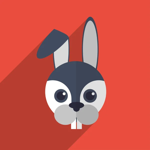 Кролик с длинной тенью — стоковый вектор