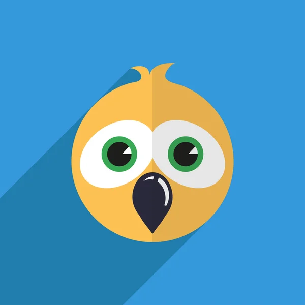 Birdie con una larga sombra — Vector de stock