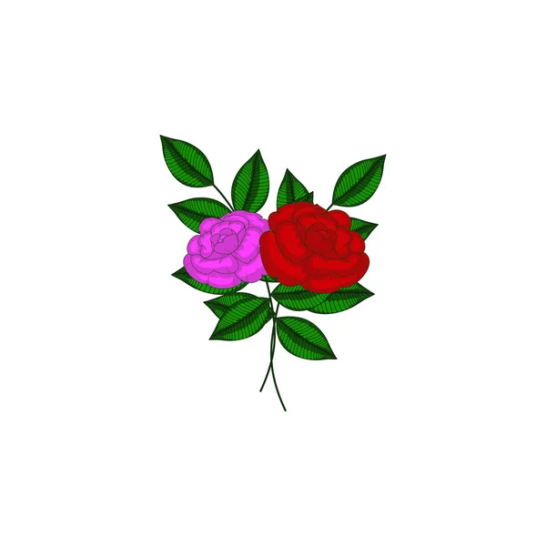 Ροζ και κόκκινα τριαντάφυλλα — Διανυσματικό Αρχείο