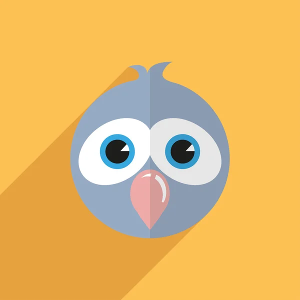 Birdie con una larga sombra — Vector de stock